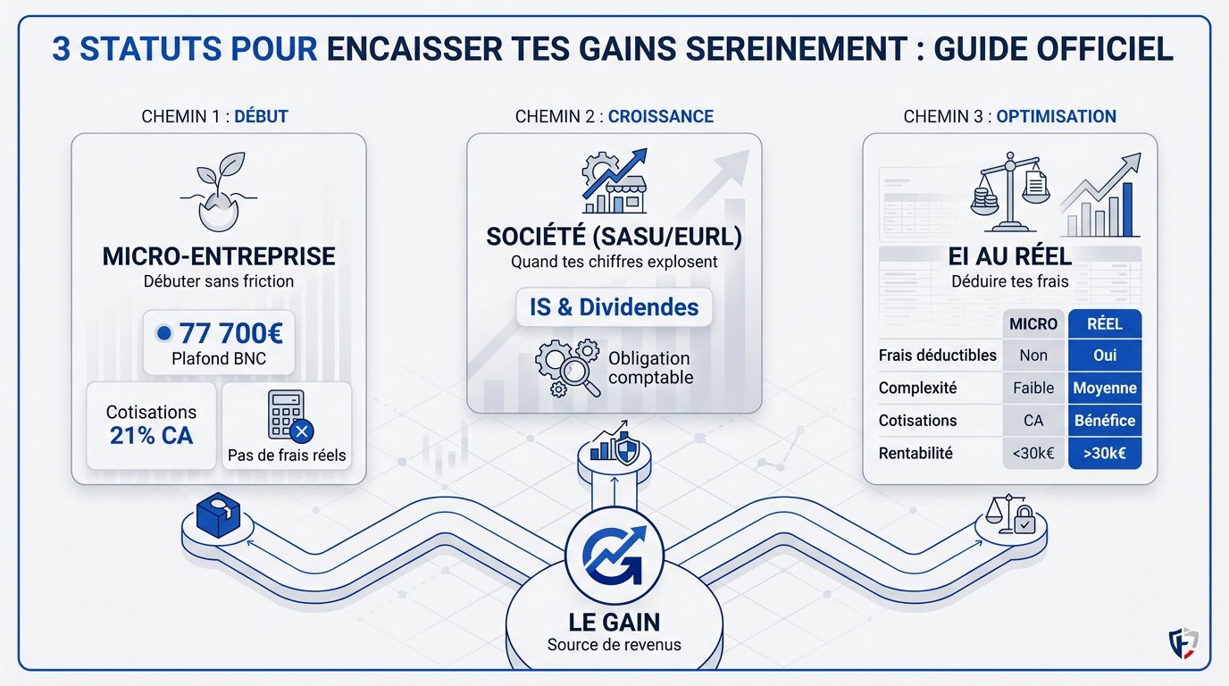 Choix du statut juridique pour trader prop firm en France