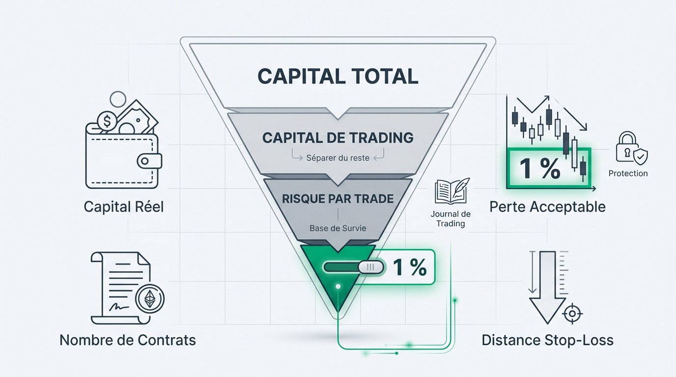 Risque par trade : schéma de la pyramide de gestion du risque en trading futures