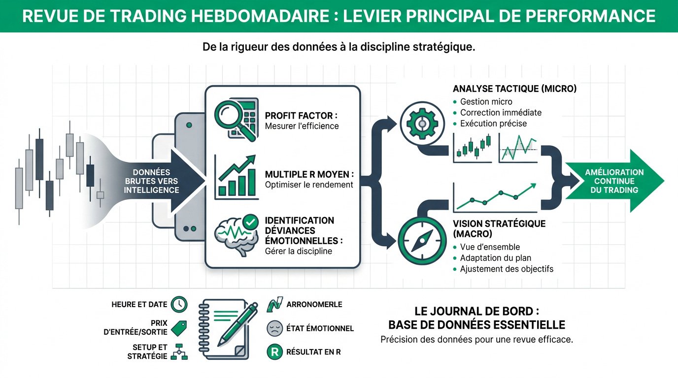 Revue de trading hebdomadaire : graphique d'analyse de performance