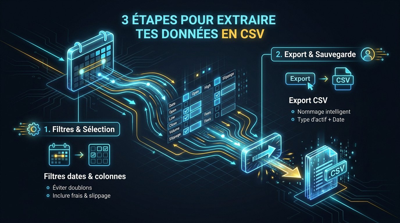 Processus d'extraction CSV sur Quantower