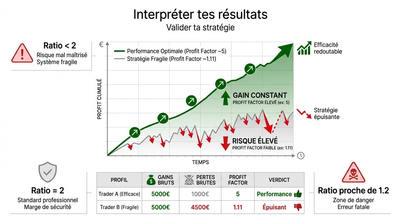 Interprétation du profit factor et évaluation du risque en trading