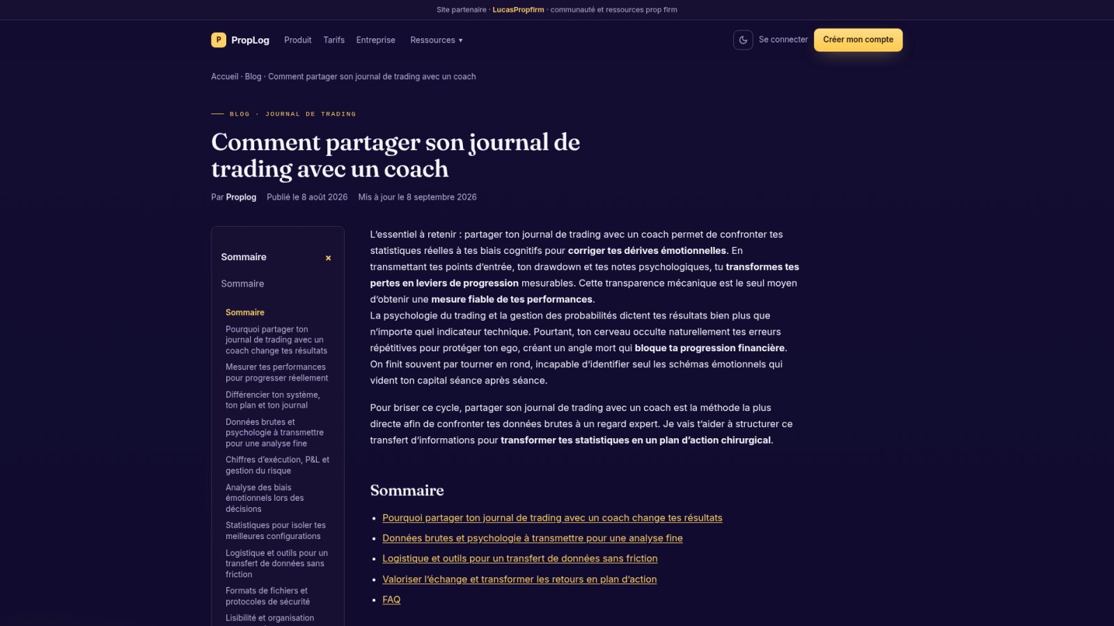 Mesure tes progrès via le journal de bord
